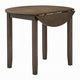 Dexy Dining Table | 35" Round Top | Farmhouse Walnut Brown Wood