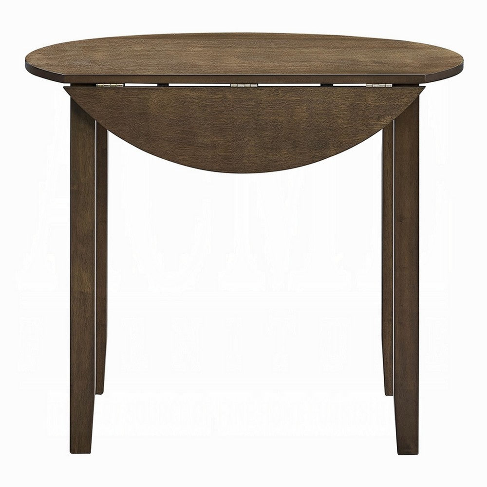 Dexy Dining Table | 35" Round Top | Farmhouse Walnut Brown Wood