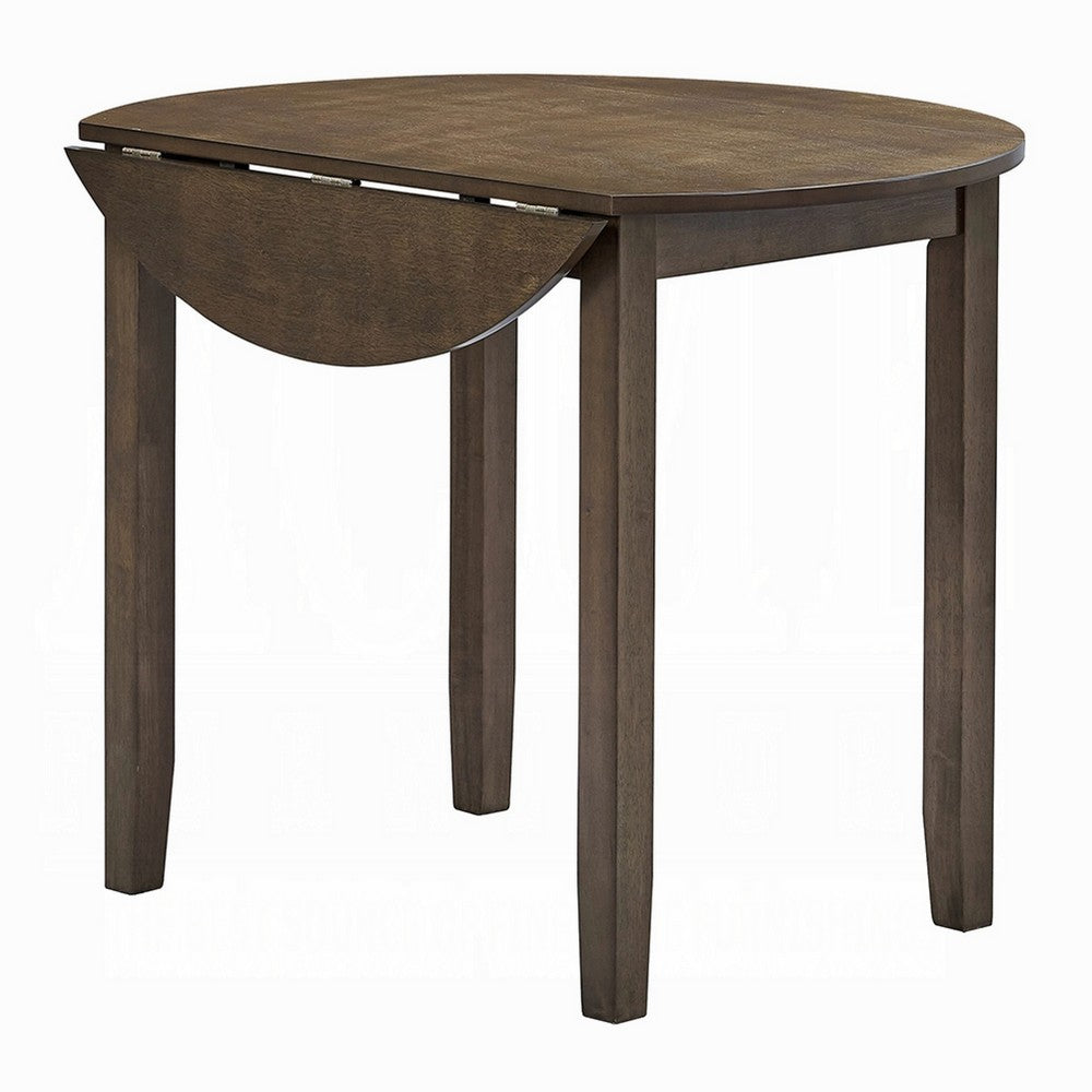 Dexy Dining Table | 35" Round Top | Farmhouse Walnut Brown Wood