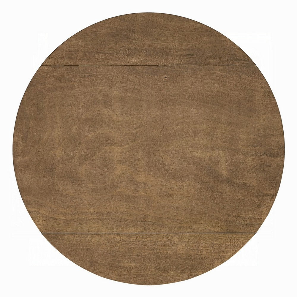 Dexy Dining Table | 35" Round Top | Farmhouse Walnut Brown Wood