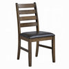 Dexy Dining Side Chair Set of 2 | Ladderback | Walnut Brown Faux Leather