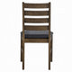 Dexy Dining Side Chair Set of 2 | Ladderback | Walnut Brown Faux Leather