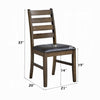 Dexy Dining Side Chair Set of 2 | Ladderback | Walnut Brown Faux Leather