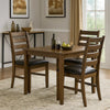 Dexy Dining Side Chair Set of 2 | Ladderback | Walnut Brown Faux Leather
