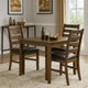 Dexy Dining Side Chair Set of 2 | Ladderback | Walnut Brown Faux Leather