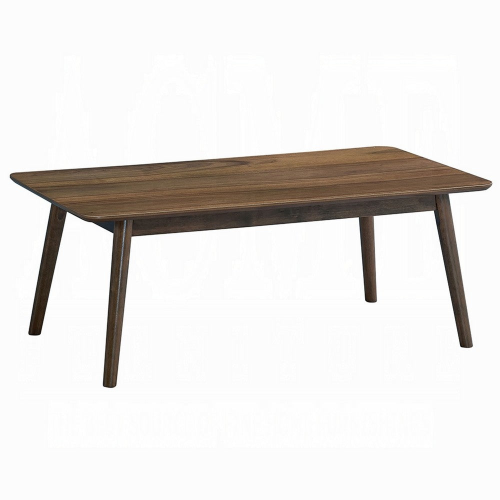 Fexy Coffee Table | 47" Rectangular Top w Angled Legs | Walnut Brown
