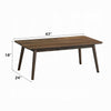Fexy Coffee Table | 47" Rectangular Top w Angled Legs | Walnut Brown