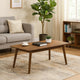 Fexy Coffee Table | 47" Rectangular Top w Angled Legs | Walnut Brown