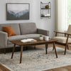 Fexy Coffee Table | 47" Rectangular Top w Angled Legs | Walnut Brown