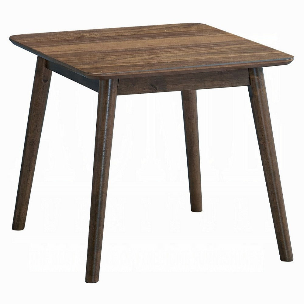 Fexy Side End Table | 24" Square Top w Angled Legs | Walnut Brown