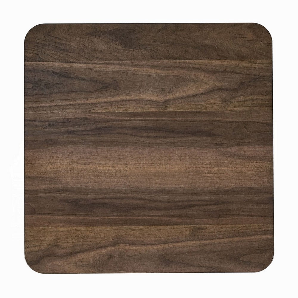 Fexy Side End Table | 24" Square Top w Angled Legs | Walnut Brown