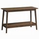 Fexy Sofa Console Table | 48" Top w Lower Shelf | Walnut Brown