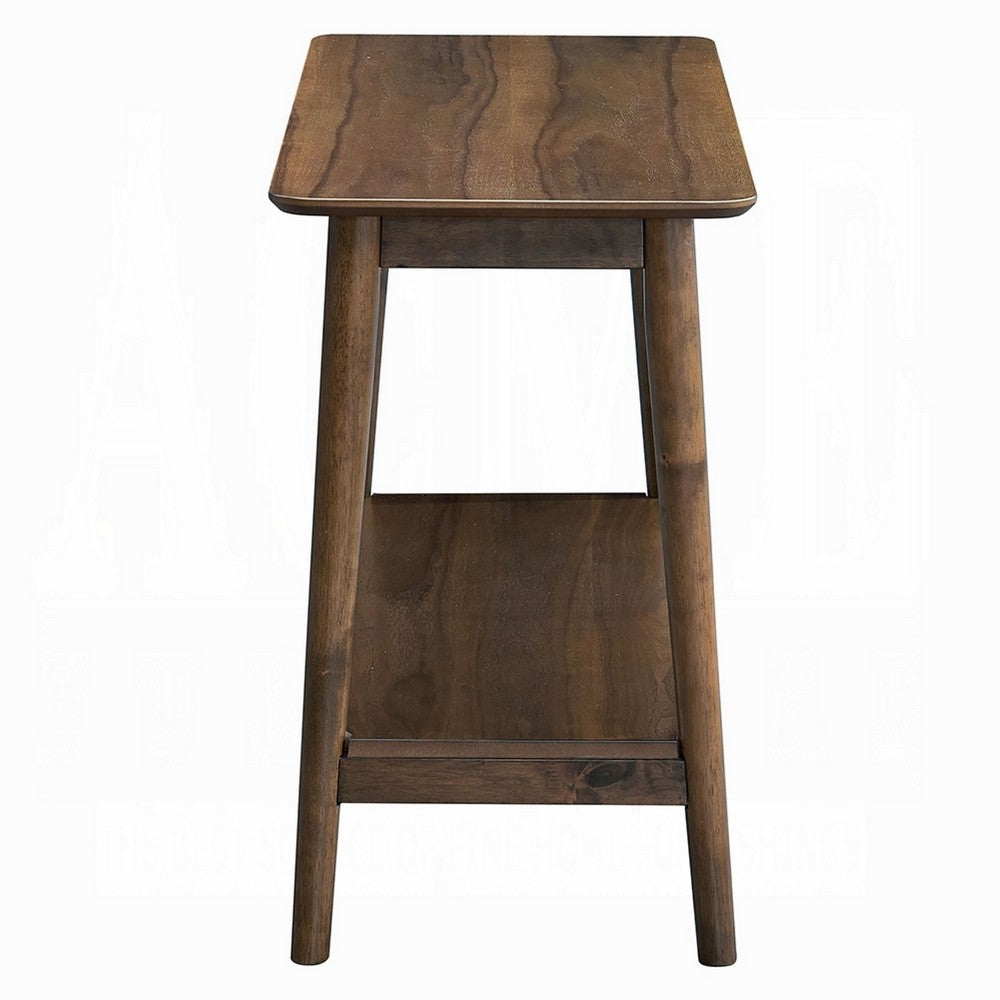 Fexy Sofa Console Table | 48" Top w Lower Shelf | Walnut Brown