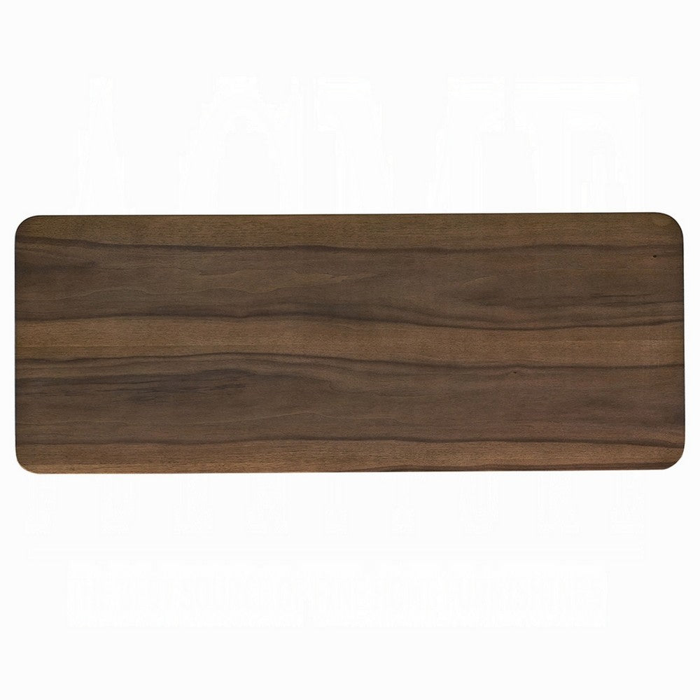 Fexy Sofa Console Table | 48" Top w Lower Shelf | Walnut Brown