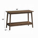 Fexy Sofa Console Table | 48" Top w Lower Shelf | Walnut Brown