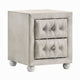 Rex Nightstand | 2 Drawers | Classic Crystal Tufted Beige Upholstery