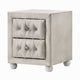Rex Nightstand | 2 Drawers | Classic Crystal Tufted Beige Upholstery