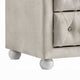 Rex Nightstand | 2 Drawers | Classic Crystal Tufted Beige Upholstery