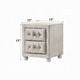 Rex Nightstand | 2 Drawers | Classic Crystal Tufted Beige Upholstery