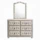 Rex 40" Wide Dresser | 6 Drawers | Classic Crystal Tufted Beige Upholstery
