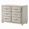 Rex 40" Wide Dresser | 6 Drawers | Classic Crystal Tufted Beige Upholstery