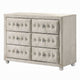 Rex 40" Wide Dresser | 6 Drawers | Classic Crystal Tufted Beige Upholstery