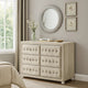 Rex 40" Wide Dresser | 6 Drawers | Classic Crystal Tufted Beige Upholstery