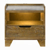 Gary Nightstand w LED | 1 Drawer & Open Cubby | Farmhouse Aspen Brown