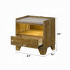 Gary Nightstand w LED | 1 Drawer & Open Cubby | Farmhouse Aspen Brown