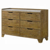 Gary 59" Dresser | 6 Drawers w Cutout Handles | Farmhouse Aspen Brown