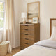 Gary Tall Dresser Chest | 5 Drawer Cutout Handles | Farmhouse Aspen Brown