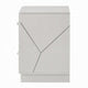 Esy Nightstand | 2 Drawers w Crystal Knobs | White Carved Pattern