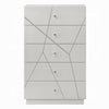 Esy Tall Dresser Chest | 5 Drawers | Crystal Knobs | White Carved Pattern