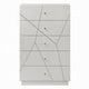 Esy Tall Dresser Chest | 5 Drawers | Crystal Knobs | White Carved Pattern