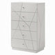 Esy Tall Dresser Chest | 5 Drawers | Crystal Knobs | White Carved Pattern