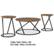 Kai 3pc Living Room Occasional Table Set | Round | Black Metal Angled Frame