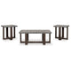 Eaim 3pc Occasional Table Set | Gray Faux Stone Pattern Top | Brown Frame