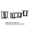 Eaim 3pc Occasional Table Set | Gray Faux Stone Pattern Top | Brown Frame