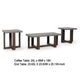 Eaim 3pc Occasional Table Set | Gray Faux Stone Pattern Top | Brown Frame
