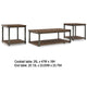 Yesh 3pc Occasional Coffee & End Table Set | Brown Wood Top | Gray Metal