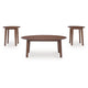 Hosi 3pc Living Room Occasional Table Set | Oval Tops | Round Tapered Legs