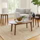 Hosi 3pc Living Room Occasional Table Set | Oval Tops | Round Tapered Legs