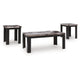 Poim 3pc Occasional Coffee & End Table Set | White Brown Faux Marble Top