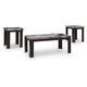Poim 3pc Occasional Coffee & End Table Set | White Brown Faux Marble Top