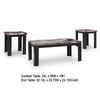 Poim 3pc Occasional Coffee & End Table Set | White Brown Faux Marble Top
