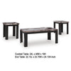 Poim 3pc Occasional Coffee & End Table Set | White Brown Faux Marble Top