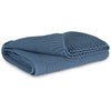 70 x 54 Leri Throw Blanket | Set of 3 | Machine Knitted Blue Cotton
