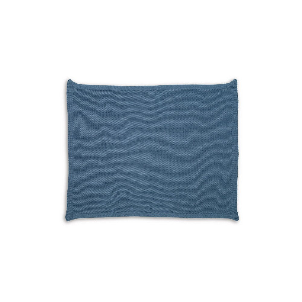 70 x 54 Leri Throw Blanket | Set of 3 | Machine Knitted Blue Cotton