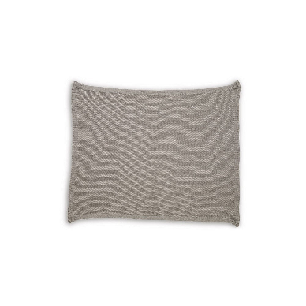 70 x 54 Leri Throw Blanket | Set of 3 | Machine Knitted Gray Cotton