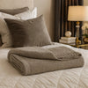 70 x 54 Leri Throw Blanket | Set of 3 | Machine Knitted Gray Cotton